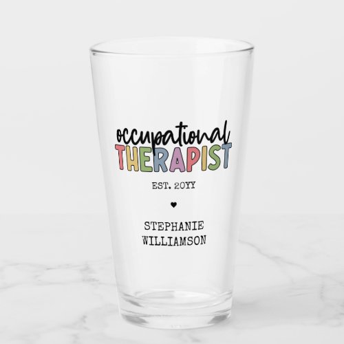 Custom Occupational Therapist OT Gifts Glass