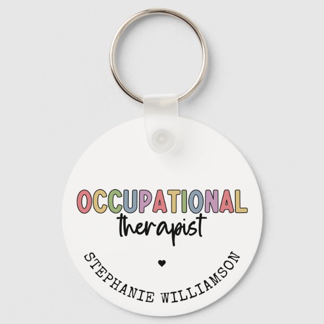 Custom Occupational Therapist OT Gifts Keychain (Front)