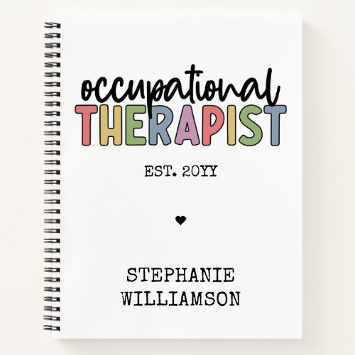 Custom Occupational Therapist OT Gifts Notebook