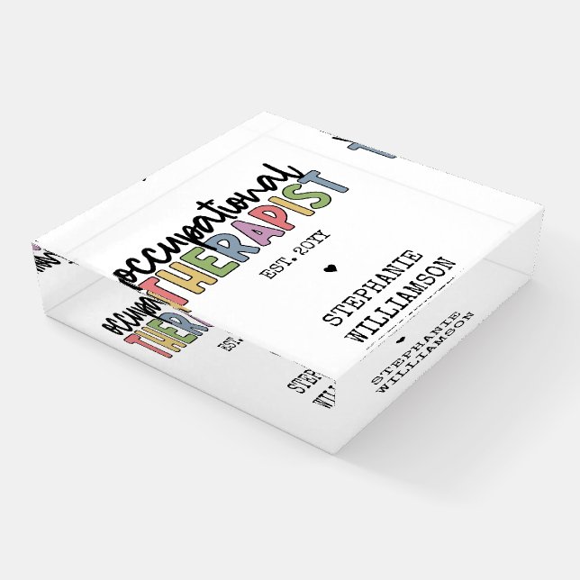 Custom Occupational Therapist OT Gifts Paperweight (Angled)