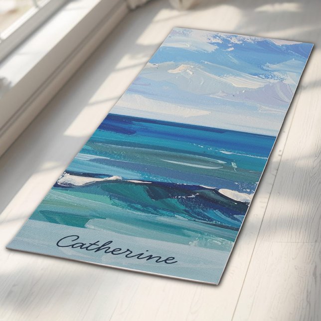 Custom Ocean Beach Waves Yoga Mat (Creator Uploaded)