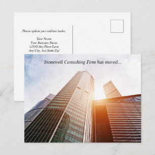 Custom Office Building Photo Our Business Moved Postcard