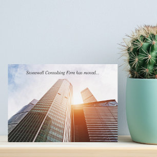 Custom Office Building Photograph Business Moving Announcement