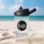Custom Office Business Logo Branding 2 lines Text Water Bottle<br><div class="desc">A simple, no frills design for any company. Upload your logo. If your logo doesn't fit, click on the CUSTOMIZE it button. In the design area, you will be able to adjust the logo and type. For advanced users, you can click on the edit/customize button and change the colors of...</div>