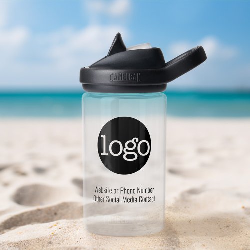 Custom Office Business Logo Branding 2 lines Text Water Bottle