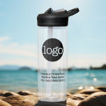 Custom Office Business Logo Branding 3 lines Text Water Bottle<br><div class="desc">A simple, no frills design for any company. Upload your logo. If your logo doesn't fit, click on the CUSTOMIZE it button. In the design area, you will be able to adjust the logo and type. For advanced users, you can click on the edit/customize button and change the colors of...</div>