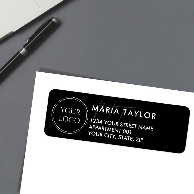 Custom Office Business Logo Modern Monogram Black Label (Creator Uploaded)