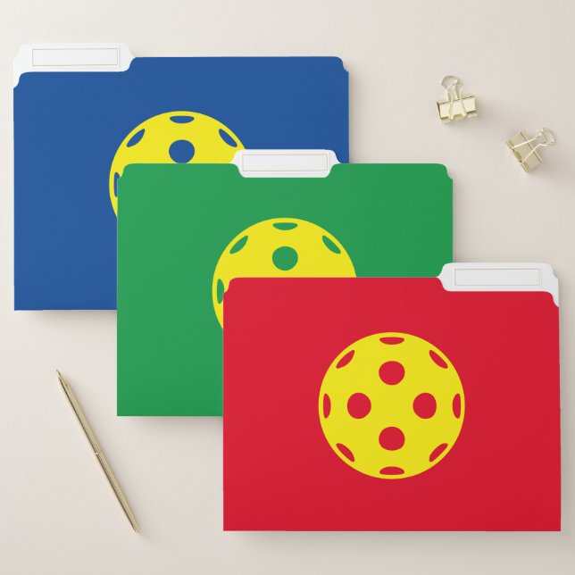 Custom office file folders with pickleball logo (Set)