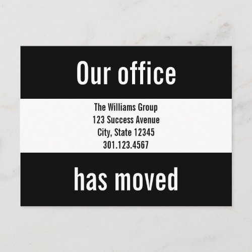 Custom Office Moving Announcement Postcard