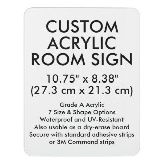 Custom Office Room Acrylic Sign 10.75" x 8.38"