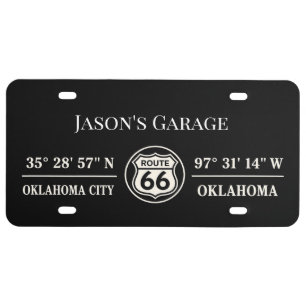 Custom OKC Route 66 Garage Plate