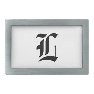Custom Old English Font Letter (e.g. L for Letter) Belt Buckle