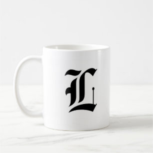 Custom Old English Font Letter (e.g. L for Letter) Coffee Mug