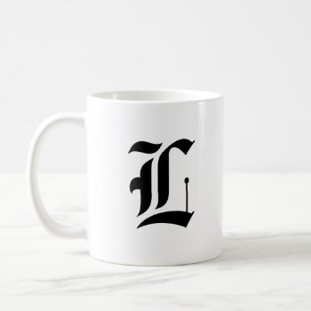 Custom Old English Font Letter (e.g. L For Letter) Coffee Mug by TheWriteWord at Zazzle