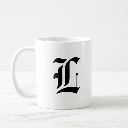 Custom Old English Font Letter (e.g. L For Letter) Coffee Mug