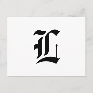 Custom Old English Font Letter (e.g. L for Letter) Postcard