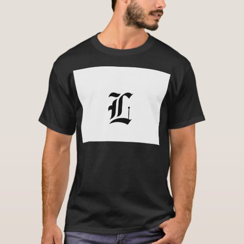 Custom Old English Font Letter eg L for Letter T_Shirt