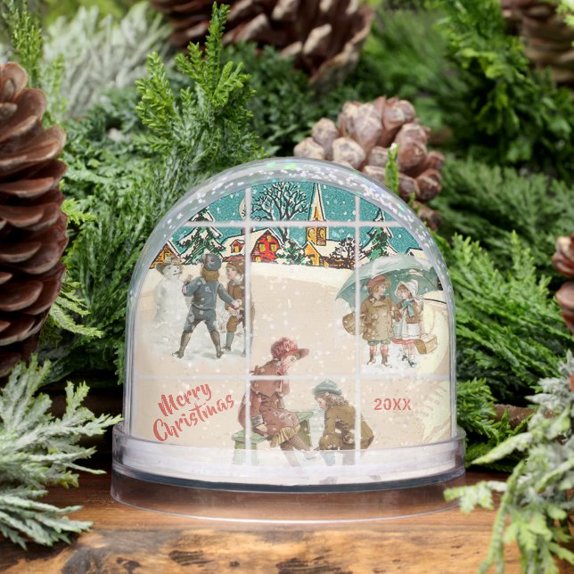 CUSTOM OLD FASHIONED CHRISTMAS SCENE SNOW GLOBE (Winter)