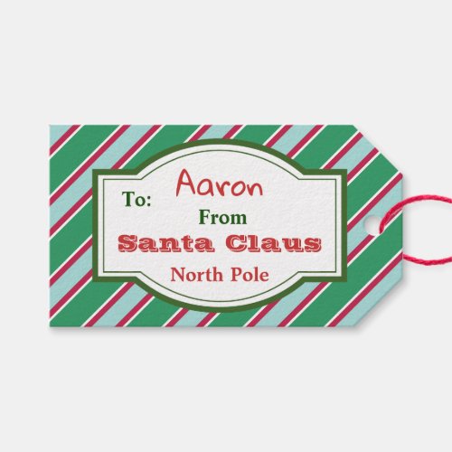 Custom Old Fashioned Santa Christmas Gift Tags