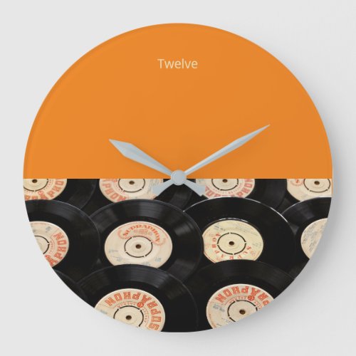 Custom Old Timey Vinyl Record Large Clock