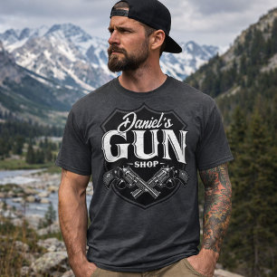 Custom Old Western Revolvers Gun Shop Firearms T-Shirt