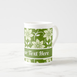 Custom Olive Blossom Repeat Bone China Mug