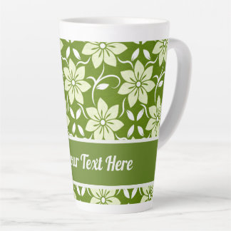 Custom Olive Blossom Repeat Latte Mug