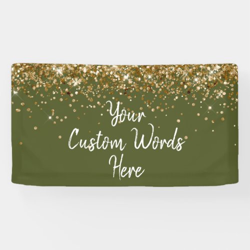 Custom Olive Green Gold Birthday Party Photo Booth