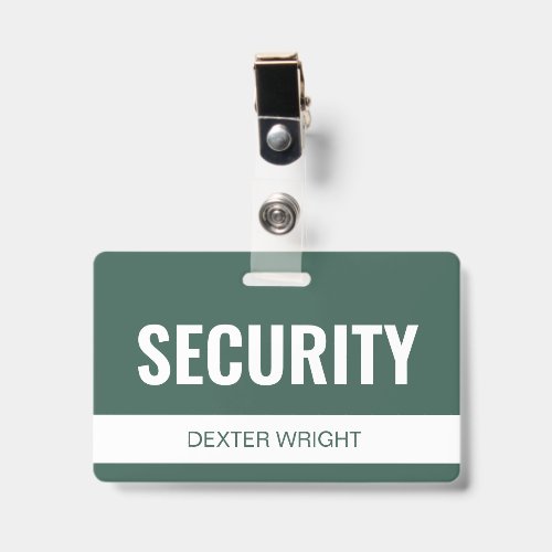 Custom Olive Green Hotel Security Employee ID Badge