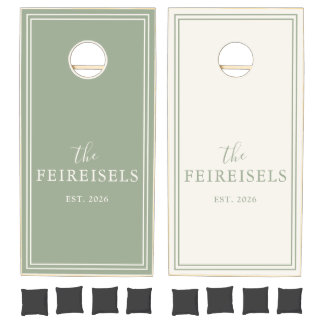 Custom Olive Green Wedding Cornhole Set