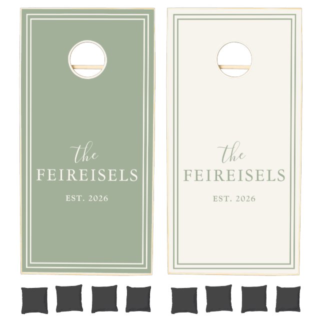  Custom Olive Green Wedding Cornhole Set (Set)