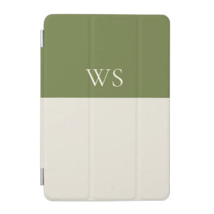 Custom Olive Initial Minimalist Color Block Design iPad Mini Cover