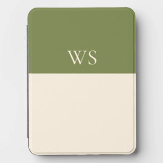 Custom Olive Initial Minimalist Color Block Design Kindle Cover