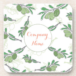 Custom Olive Tree Logo Beverage Coaster Custom