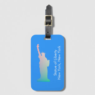 Custom Ombe Rainbow Colored Statue of Liberty Luggage Tag