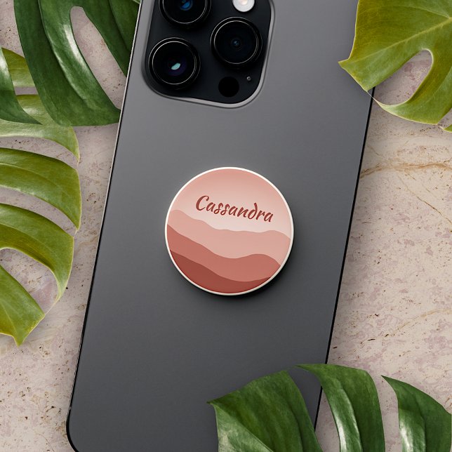 Custom Ombre Brown Terracotta Rust Orange Abstract PopSocket (Creator Uploaded)