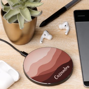 Custom Ombre Brown Terracotta Rust Orange Abstract Wireless Charger by CaseConceptCreations at Zazzle