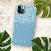 Blue Ombre Watercolor Custom Name Phone Case iPhone 12 Pro 