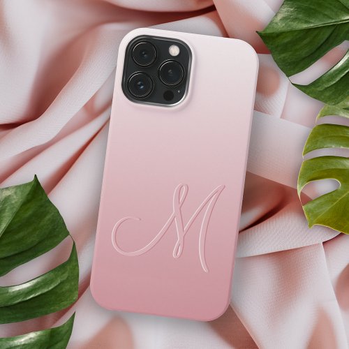 Custom Ombre Light Peach Blush Pink Gradient iPhone 15 Pro Max Case