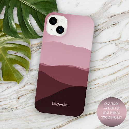 Custom Ombre Mauve Taupe Light Blush Pink Abstract iPhone 14 Plus Case