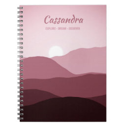 Custom Ombre Mauve Taupe Light Blush Pink Abstract Notebook