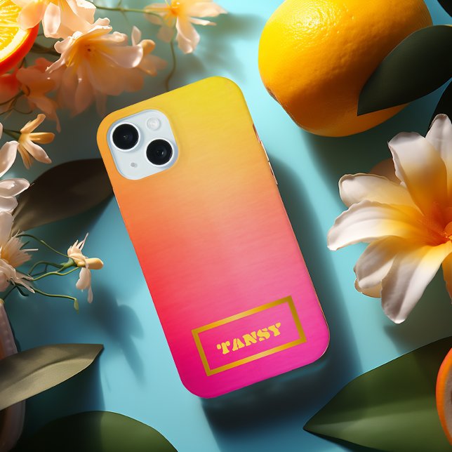 Custom Ombre Pink to Yellow  Samsung Galaxy Case (Sunset Pink, Orange and Yellow  Samsung22 Phone Case)