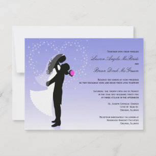 Custom Ombre Silhouette Formal Wedding Invite