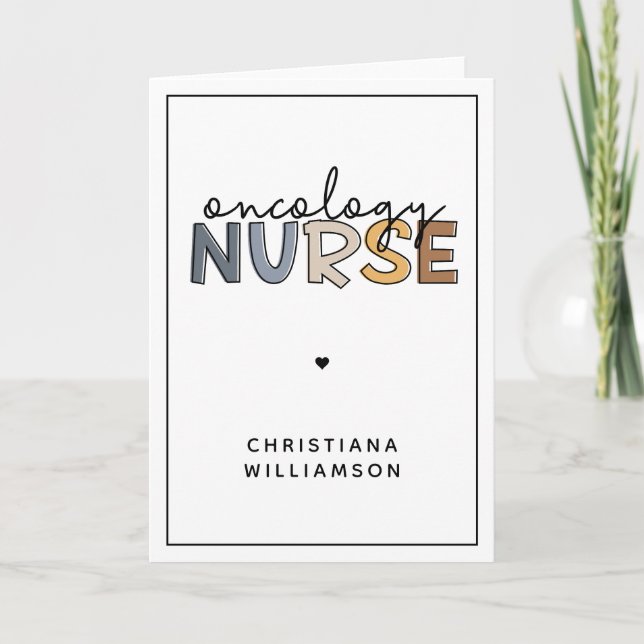 Custom Oncology Nurse Oncology RN Gifts Card (Front)