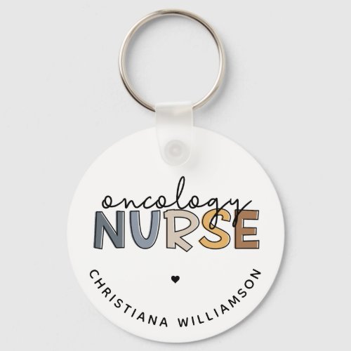 Custom Oncology Nurse Oncology RN Gifts Keychain