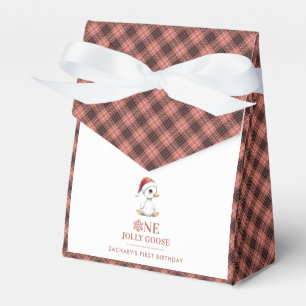 Custom One Jolly Goose December First Birthday Favor Boxes