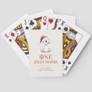 Custom One Jolly Goose December First Birthday Poker Cards
