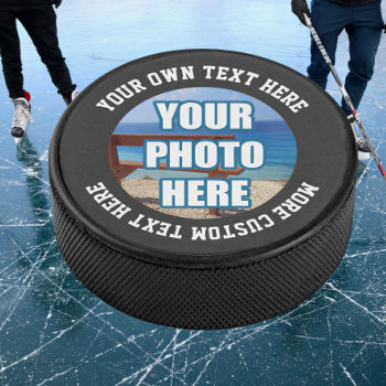 Custom One Of A Kind Personalized Hockey Puck by Ricaso at Zazzle