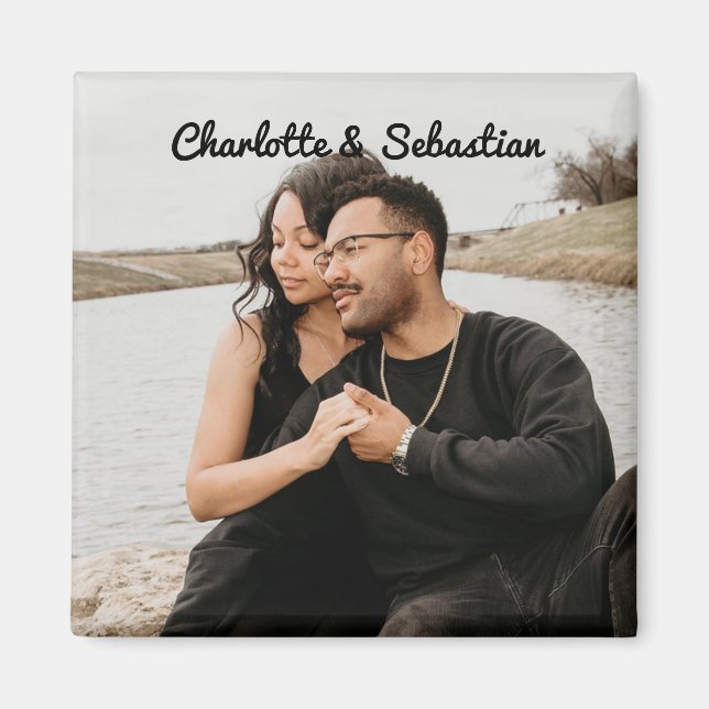 Custom One Of A Kind Personalized Photo Magnet (Front)