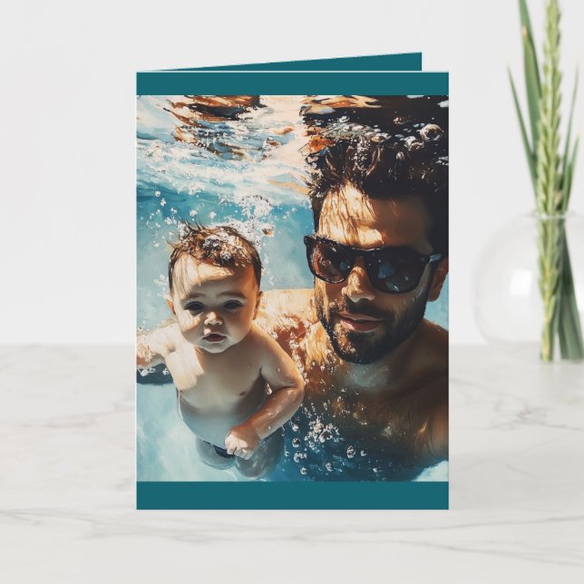 Custom one Photo and Message inside Folded Card (Front)